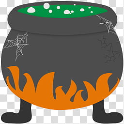 Halloween s, black and orange cooking pot transparent background PNG clipart
