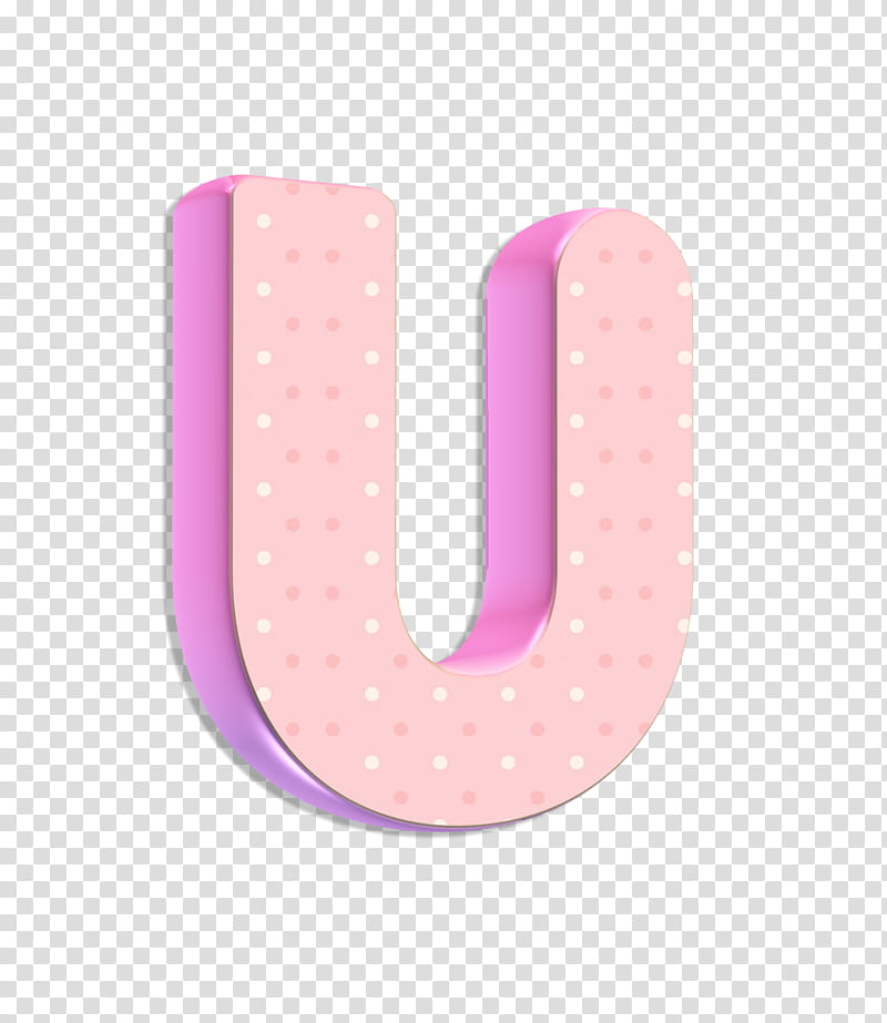 Cute Alphabet D Abecedario, pink letter U graphic transparent background PNG clipart