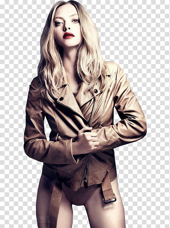  Amanda Seyfried , women's brown leather coat transparent background PNG clipart