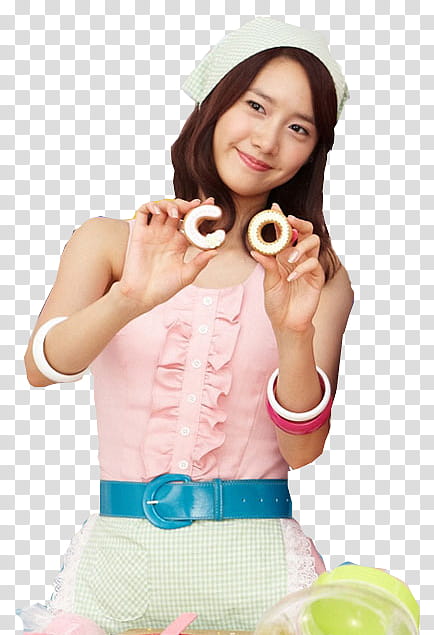 girl wearing pink sleeveless top showing letter C and O transparent background PNG clipart