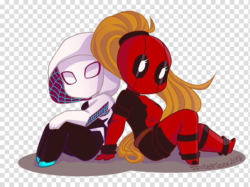 Lady Pool And Spidey-Gwen  [Redraw] transparent background PNG clipart