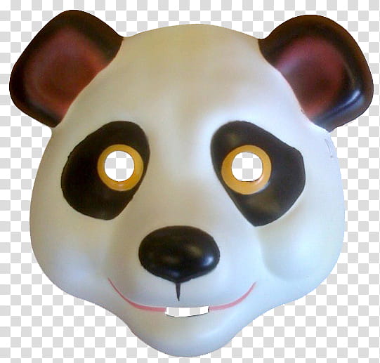 , white and black panda mask transparent background PNG clipart