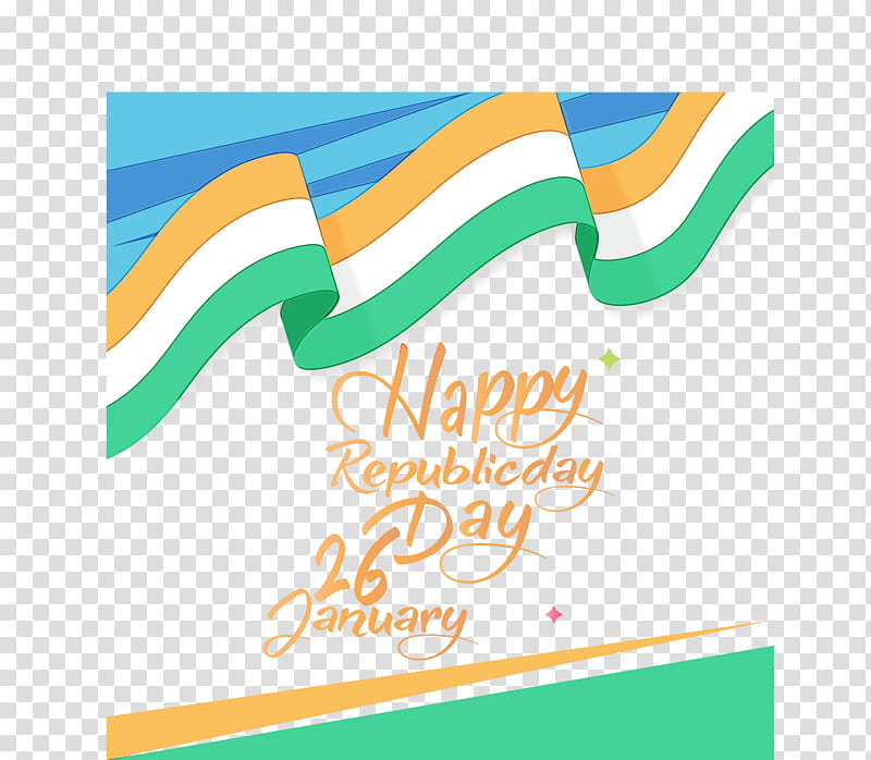 turquoise aqua text teal line, Happy India Republic Day, 26 January, Watercolor, Paint, Wet Ink, Logo transparent background PNG clipart