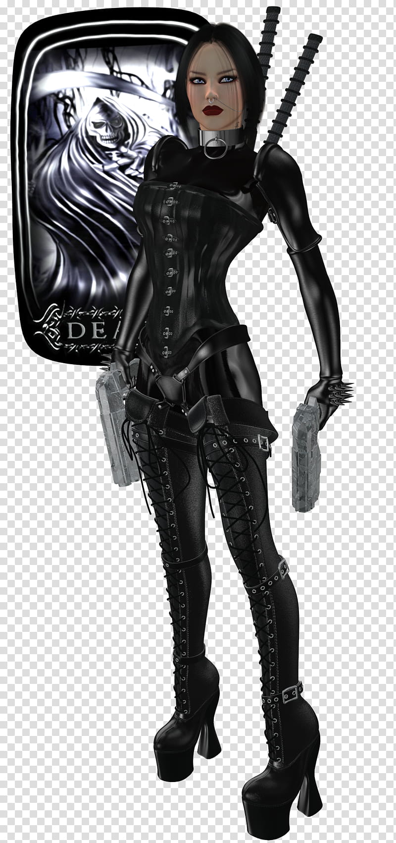 Death Dealer, female character action figure transparent background PNG clipart