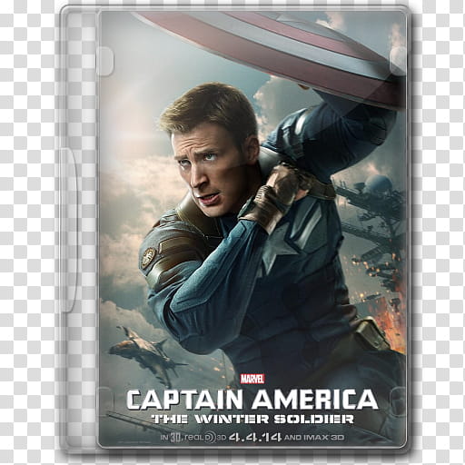 the BIG Movie Icon Collection C, Captain America_ The Winter Soldier, Marvel Captain America The Winter Soldier DVD case transparent background PNG clipart