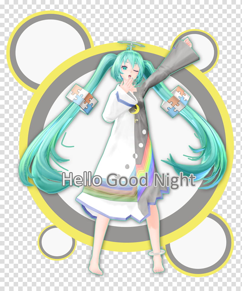 :: TDA Hello,Good Night Miku + Video, Hatsune Miku transparent background PNG clipart