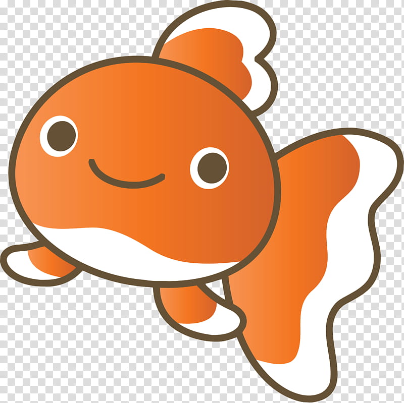 Baby Goldfish Goldfish, Cartoon, Orange, Line, Smile, Sticker, Tail, Anemone Fish transparent background PNG clipart
