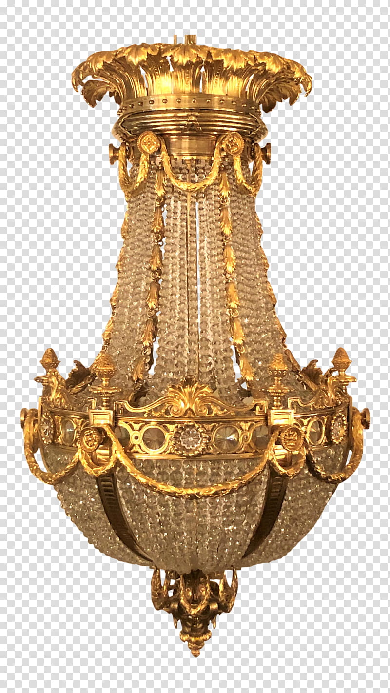 Light, Chandelier, Brass, Antique, Bronze, 19th Century, Baccarat, Lead Glass transparent background PNG clipart