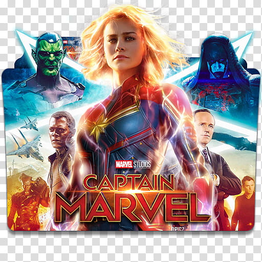 Captain Marvel  Folder Icon , Captain Marvel v transparent background PNG clipart