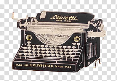 mochizuki object, black Olivetti typewriter illustration transparent background PNG clipart