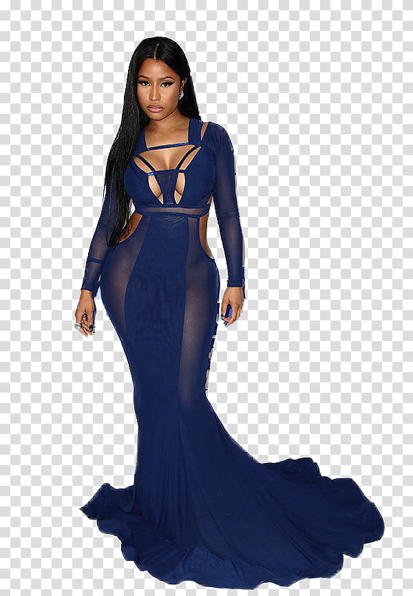 Nicki Minaj VMA , nicki-minaj-flaunts-her-insane-curves-in-figure-hugging-navy-gown-at-the--vma-lead-Edit transparent background PNG clipart