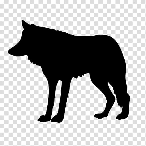 Dog Silhouette, Black Wolf, Alpha, Wolfdog, Snout, Wildlife, Blackandwhite, Schipperke transparent background PNG clipart
