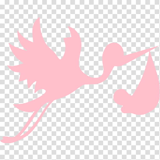 Bird Logo, White Stork, Heron, Infant, Silhouette, Childbirth, Stork Blue, Pink transparent background PNG clipart