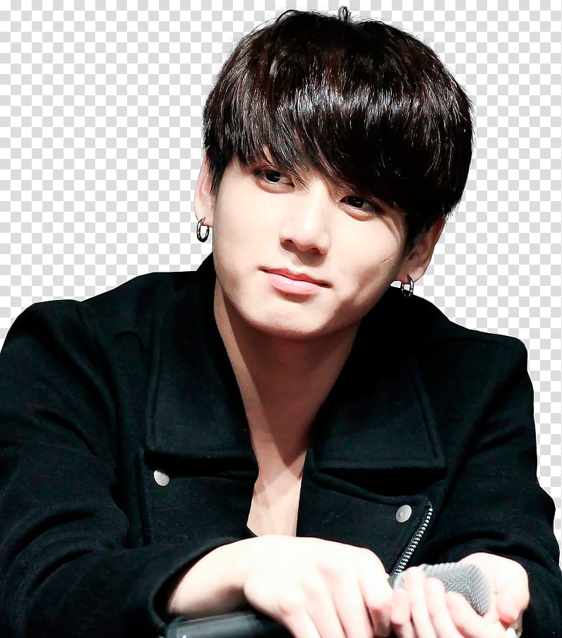 JungKook BTS, man wearing black coat transparent background PNG clipart