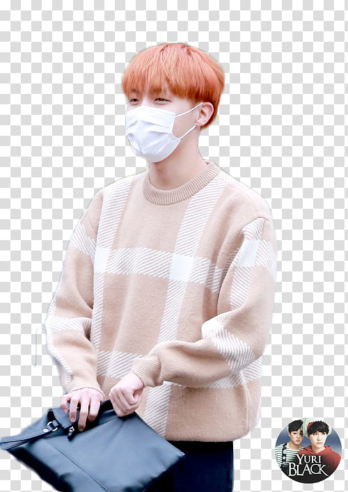 Hoseok BTS, man with white face mask transparent background PNG clipart