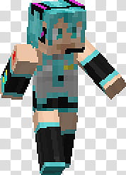 Miku v, Minecraft character transparent background PNG clipart