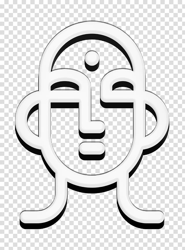 avatar icon buddha icon buddhism icon, Face Icon, Religion Icon, White, Line Art, Facial Expression, Head, Cartoon transparent background PNG clipart