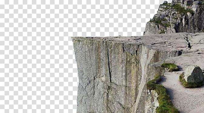 Cliff, gray rock formation under white sky at daytime transparent background PNG clipart