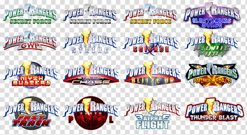 Various Custom Power Rangers Logos transparent background PNG clipart