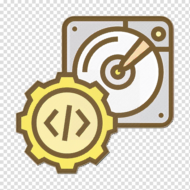 Hard disk icon Programming icon Harddisk icon, Yellow, Symbol transparent background PNG clipart