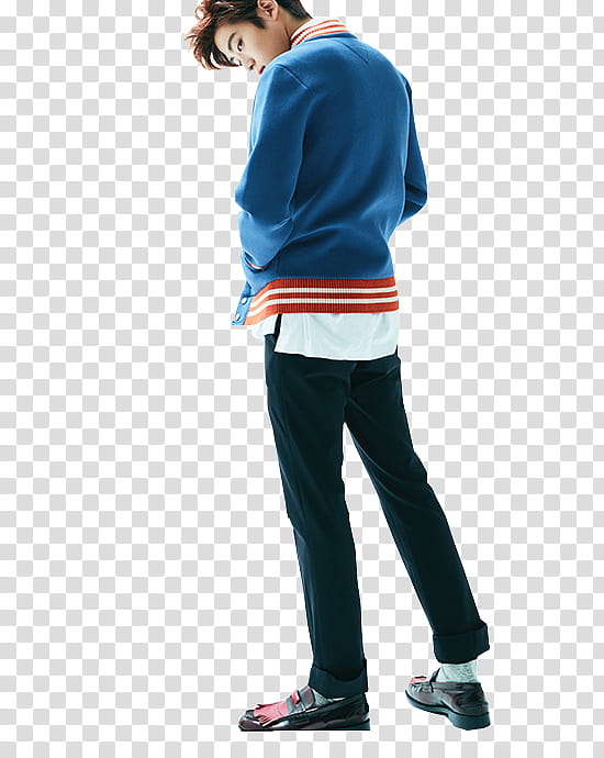 Jung Jaehyun Vogue Korea, man wearing blue and red jacket transparent background PNG clipart