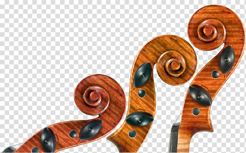 , three brown scroll frames with black tuning pegs transparent background PNG clipart