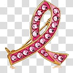 , pink and gold-colored breast cancer awareness ribbon brooch transparent background PNG clipart