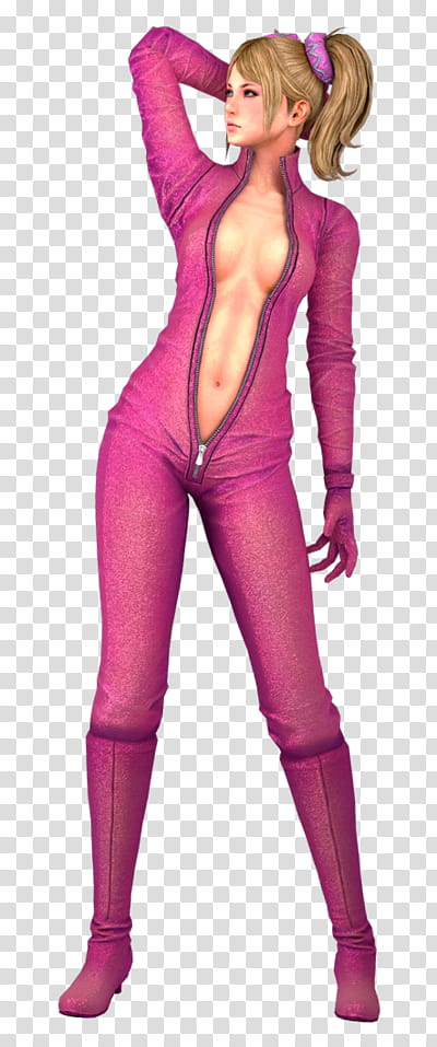 Juliet Starling Render , girl anime character in pink jumpsuit illustration transparent background PNG clipart