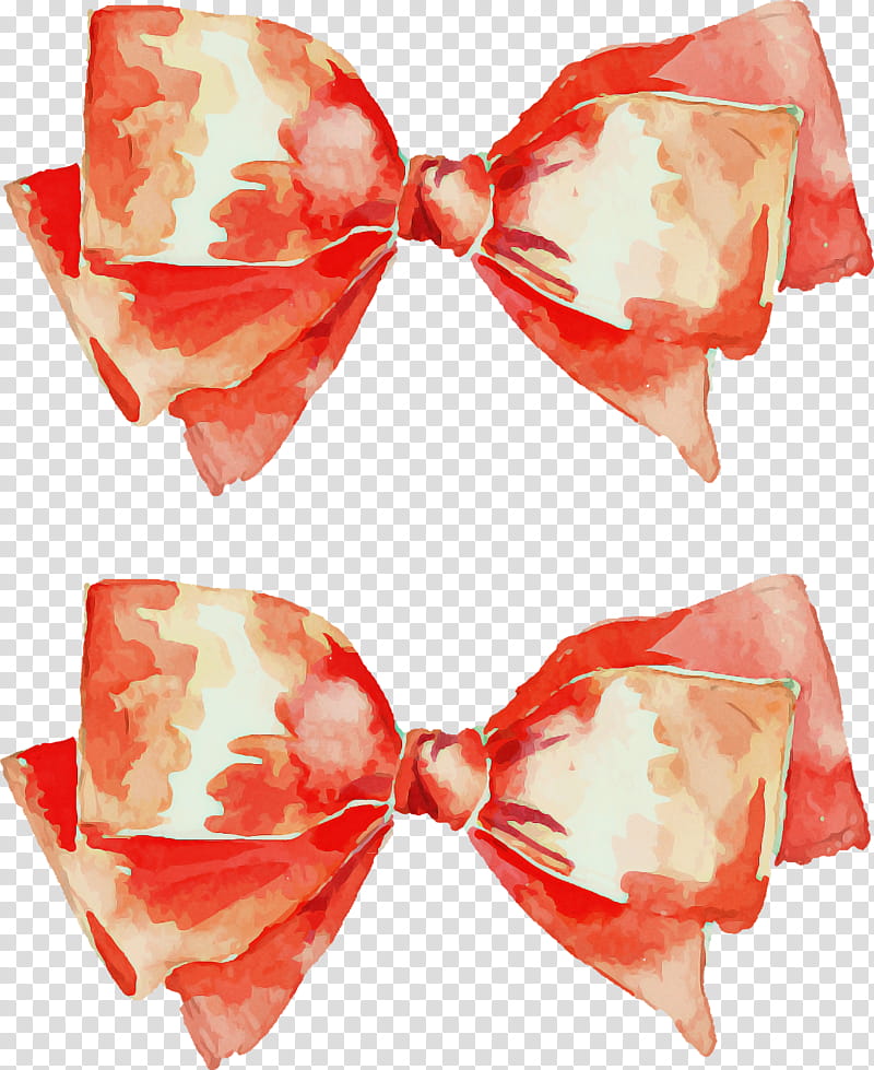 Bow tie, Orange, Red, Pink, Ribbon, Peach transparent background PNG clipart