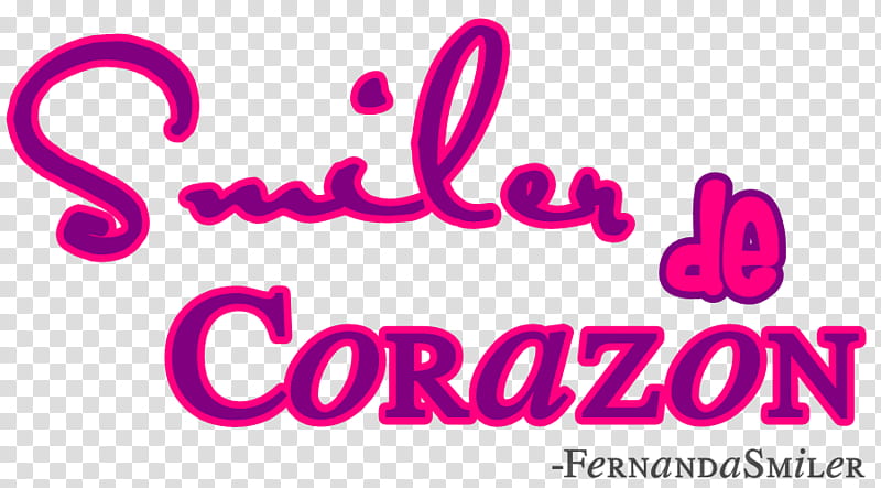 Texto SMILER DE CORAZON transparent background PNG clipart