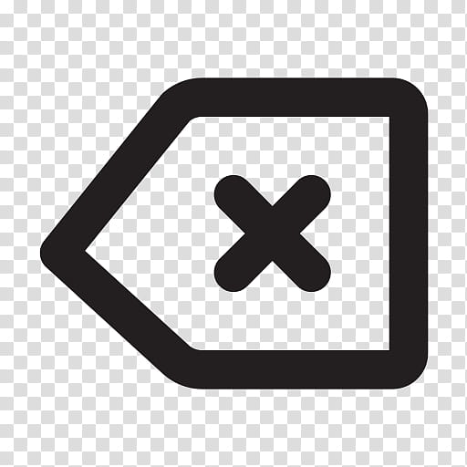 Cross Symbol, Line, Backspace, Ikon, Logo, Square transparent background PNG clipart