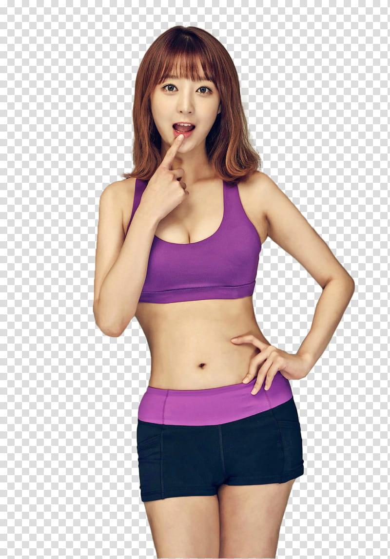 EXID, woman wearing purple sports bra transparent background PNG clipart