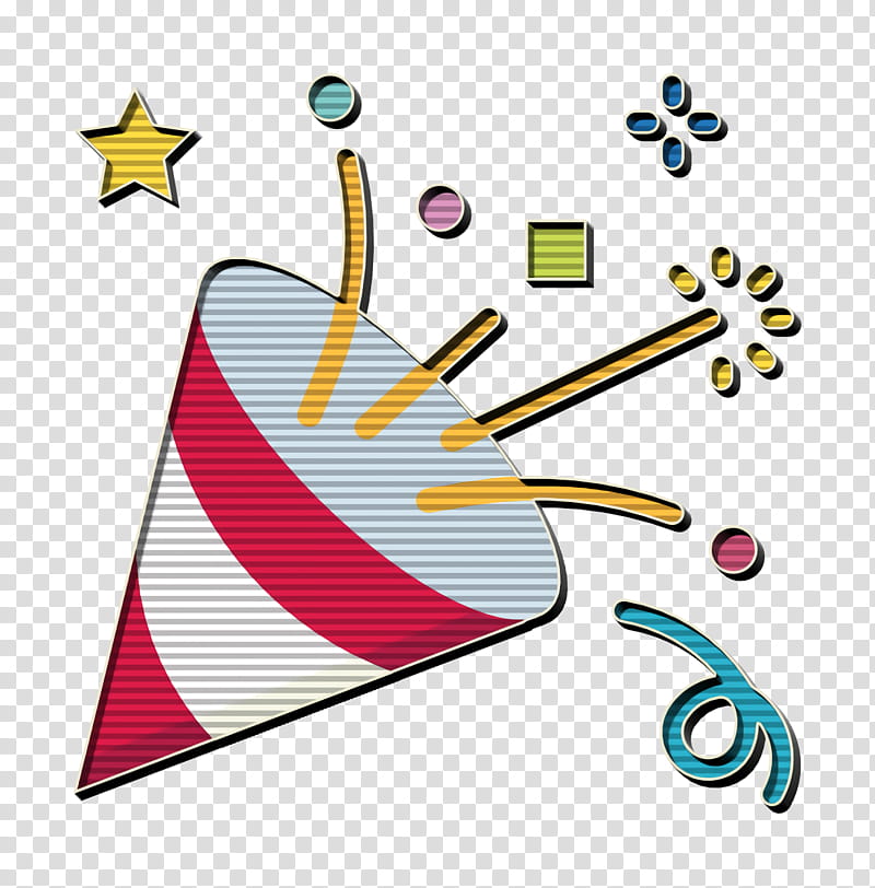 Birthday icon Confetti icon Entertainment icon, Line, Graphic Design transparent background PNG clipart