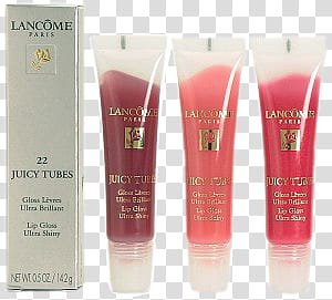 several assorted-color Lancome Paris Juicy Tubes lip gloss soft tubes transparent background PNG clipart