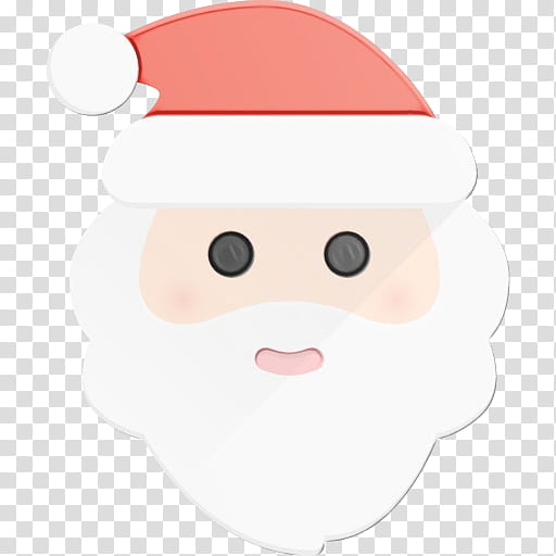 Santa claus, Watercolor, Paint, Wet Ink, Cartoon, Head, Nose, Facial Hair, Headgear, Smile transparent background PNG clipart
