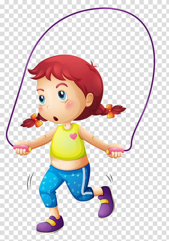 Child, Jump Ropes, Jumping, Girl, Play, Cartoon, Toy transparent background PNG clipart