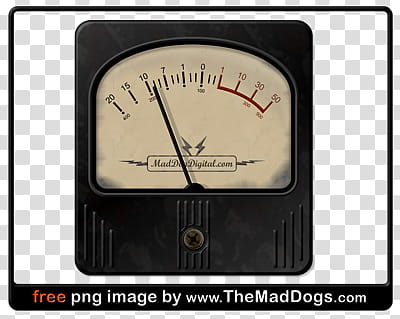 Old style VU meter, black gauge device transparent background PNG clipart