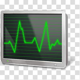 Vista RTM WOW Icon , Performance, flat screen monitor with green lifeline display icon transparent background PNG clipart