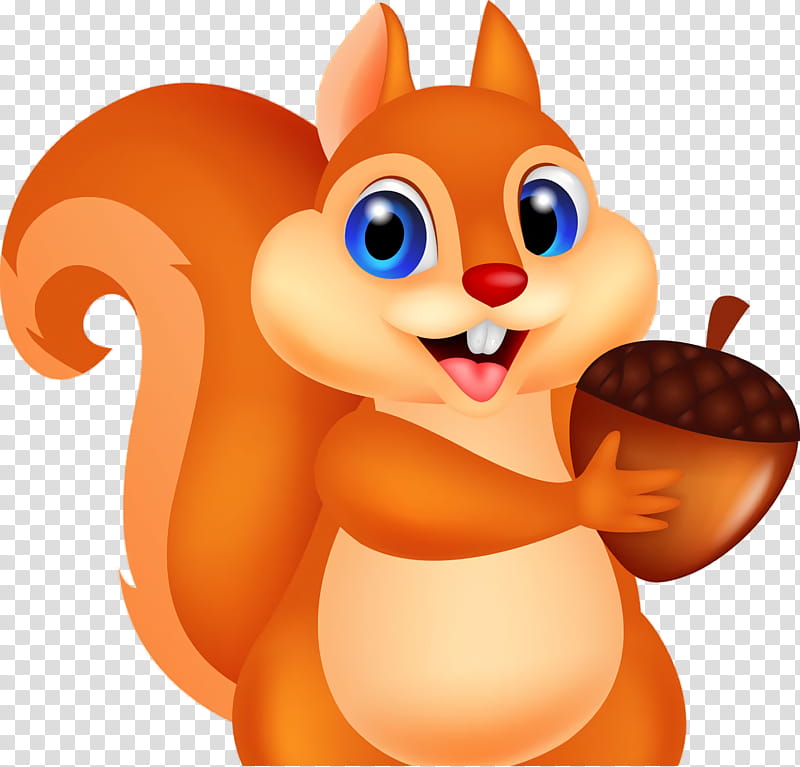 squirrel acorns, Cartoon, Chipmunk, Tail, Eurasian Red Squirrel, Animation transparent background PNG clipart