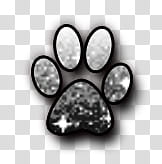 Huellas Glitter, gray paw transparent background PNG clipart