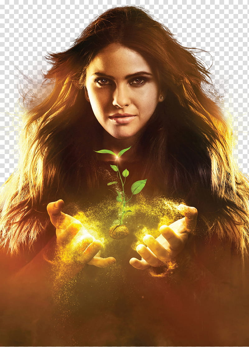 THE SECRET CIRCLE PROMOS, woman with plant of her hands transparent background PNG clipart