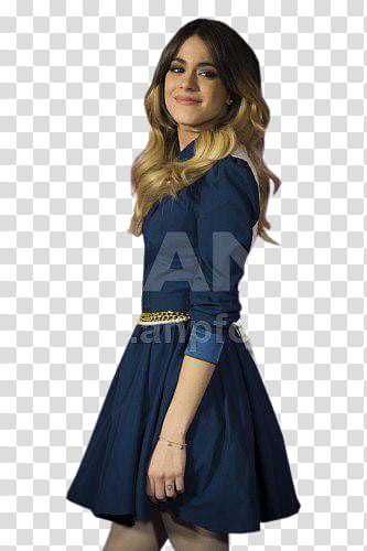 Tini Stoessel Singua editions, woman in blue elbow-sleeved dress transparent background PNG clipart