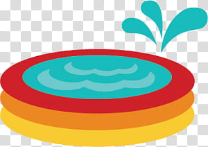 Summer , red, orange, and yellow inflatable pool transparent background PNG clipart