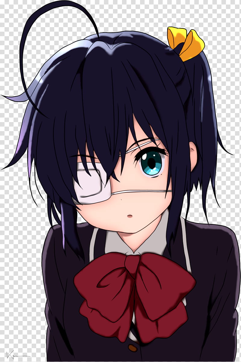 Chuunibyou Rikka, black haired girl anime character transparent background PNG clipart