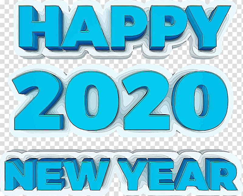 happy new year 2020 new years 2020 2020, Text, Aqua, Turquoise, Azure, Electric Blue, Logo transparent background PNG clipart