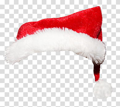 Christmas, red and white Santa hat illustration transparent background PNG clipart