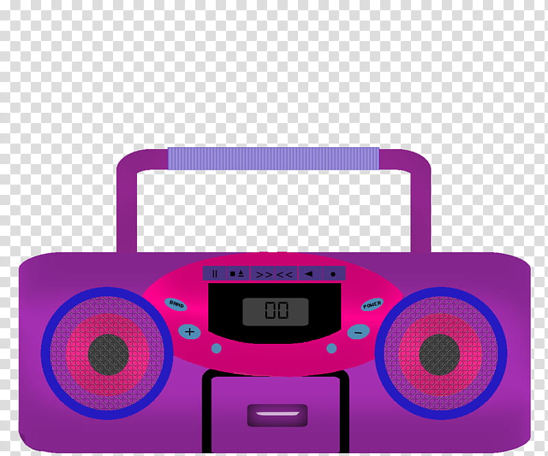 Boombox Music, pink and purple boombox illustration transparent background PNG clipart