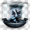 Sphere   , Heath Ledger The Joker holding Batman card in clear glass enclosure transparent background PNG clipart