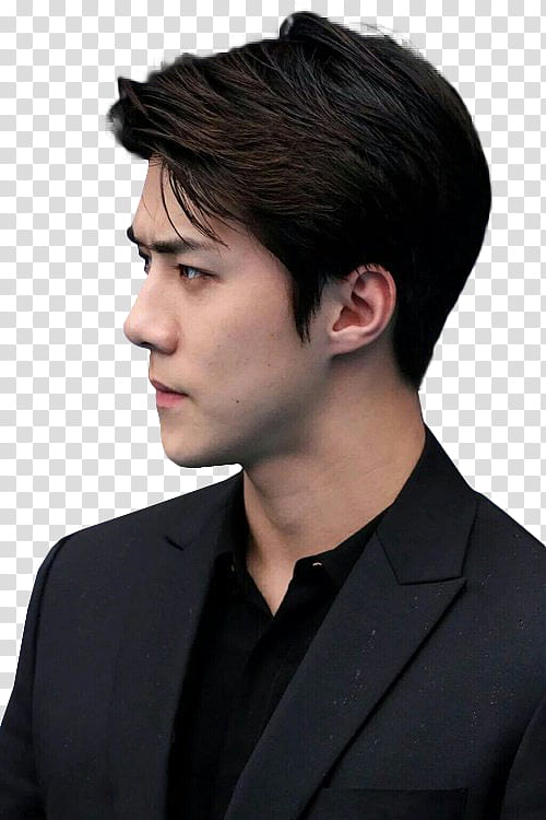 EXO, man wearing black suit jacket transparent background PNG clipart