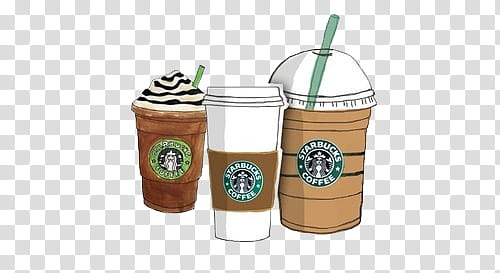 s, three Starbucks coffee cups transparent background PNG clipart